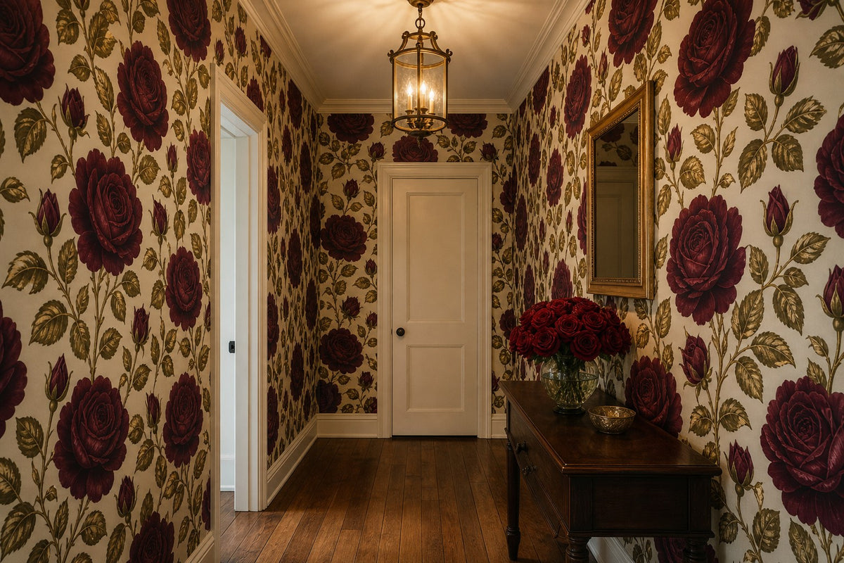 Burgundy Design Wallpaper Mural product view