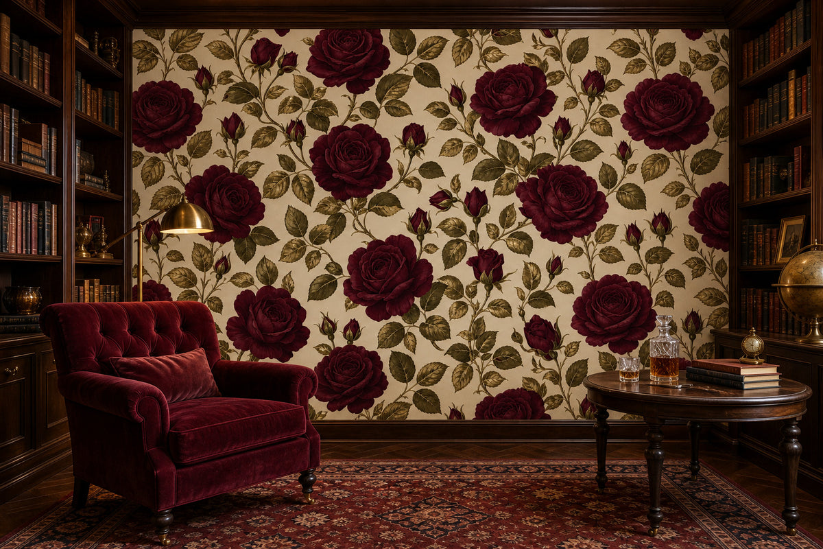 Burgundy Design Wallpaper Mural product view