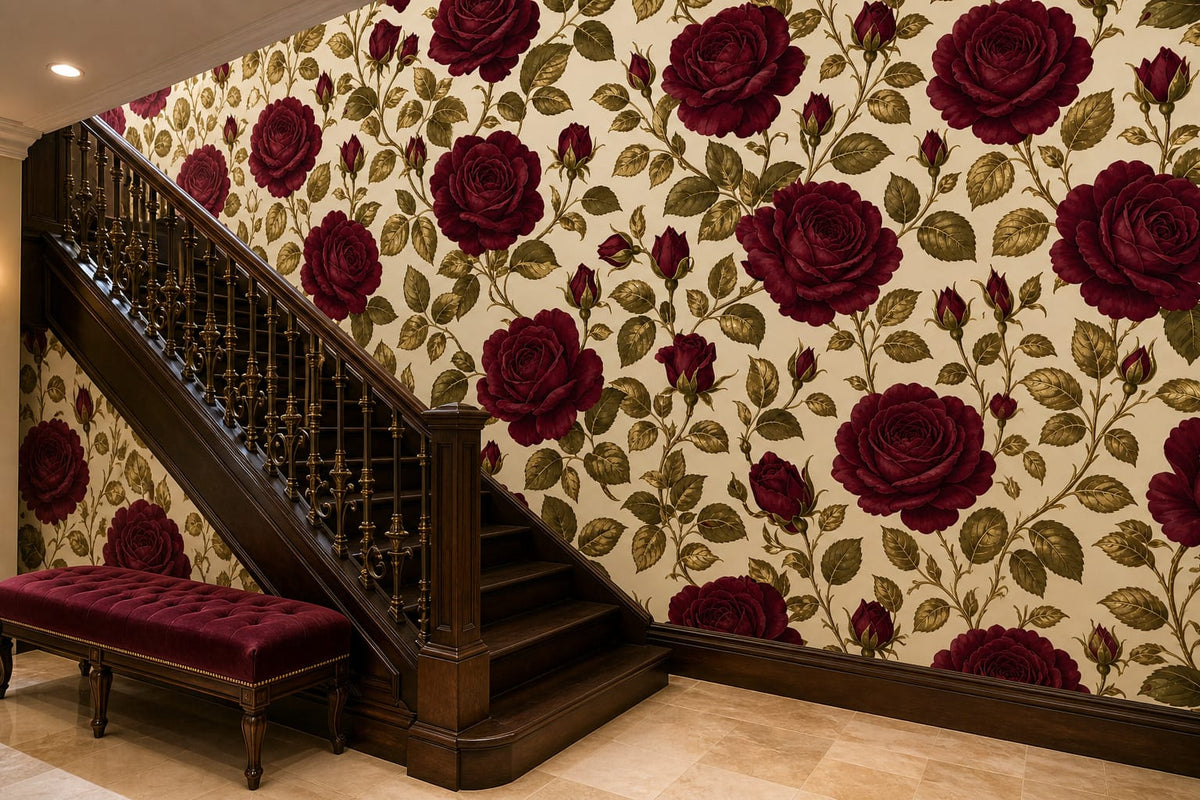 Burgundy Design Wallpaper Mural product view