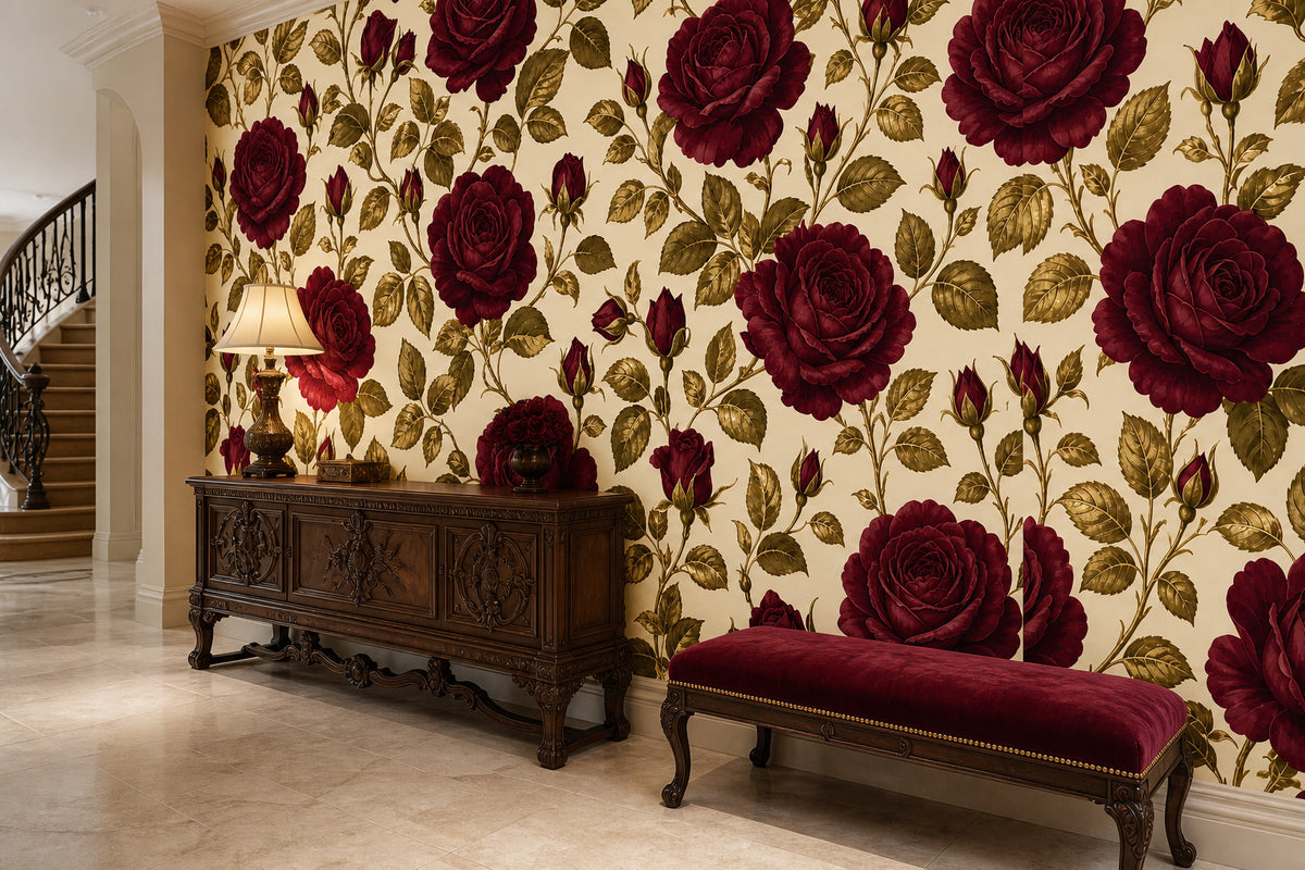 Burgundy Design Wallpaper Mural product view
