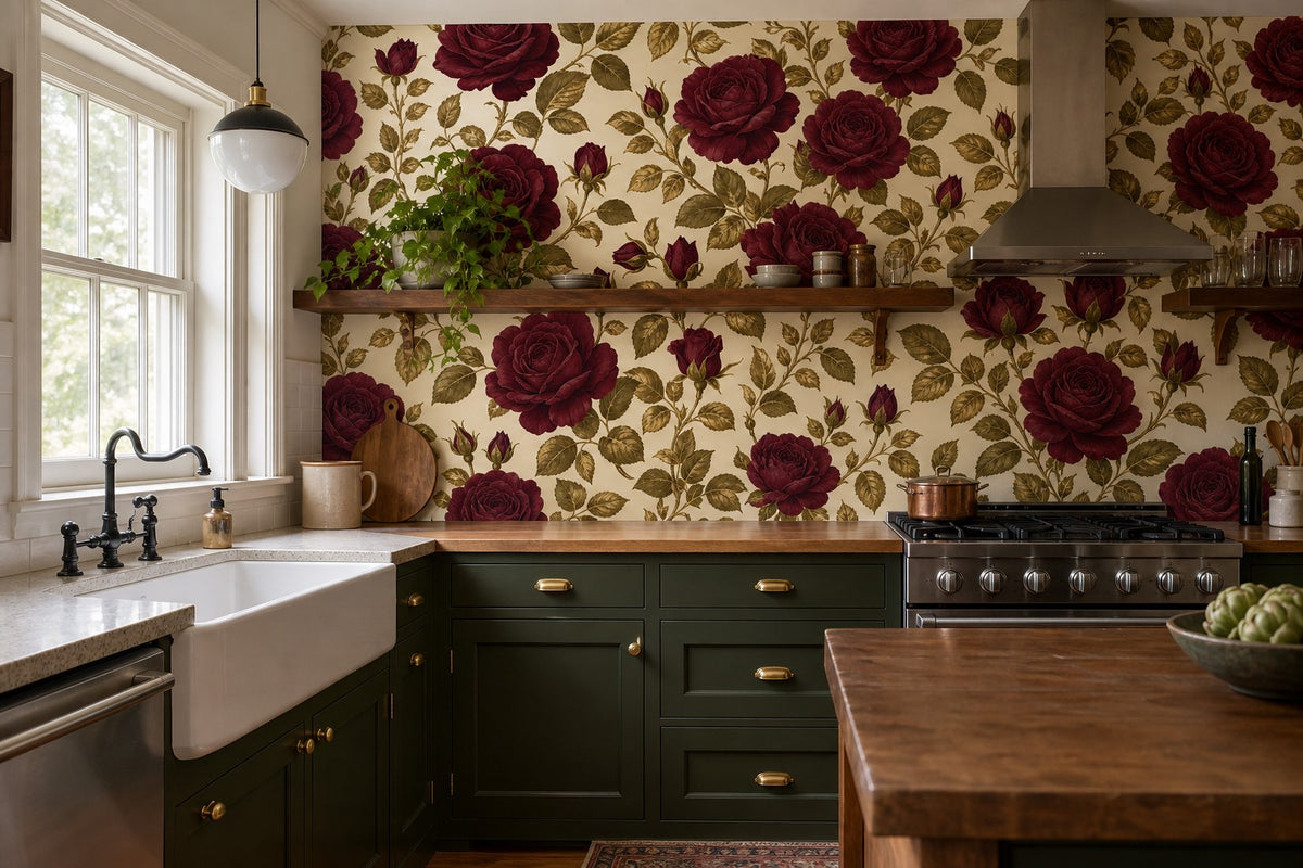 Burgundy Design Wallpaper Mural product view