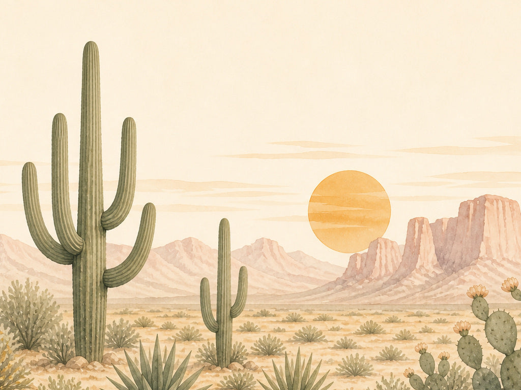 Sage Cactus Wallpaper Mural product view
