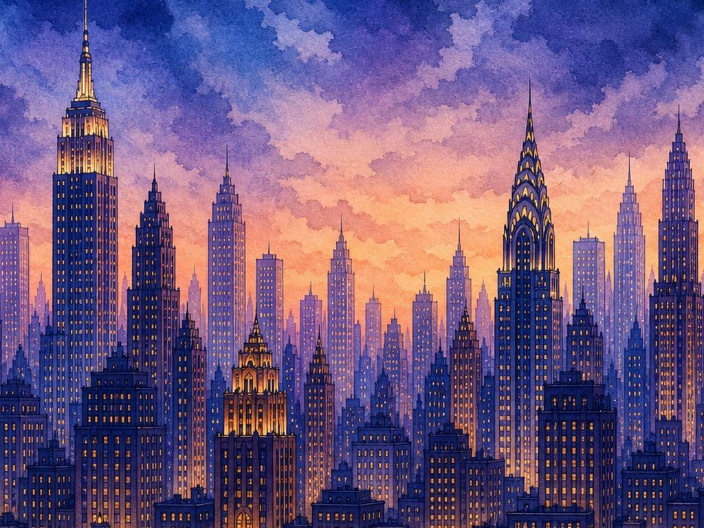 Navy Cityscape Wallpaper Mural product view