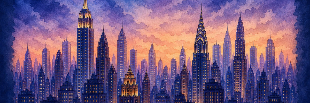 Navy Cityscape Wallpaper Mural product view
