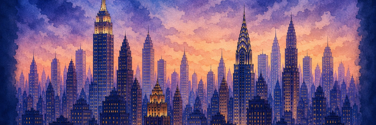 Navy Cityscape Wallpaper Mural