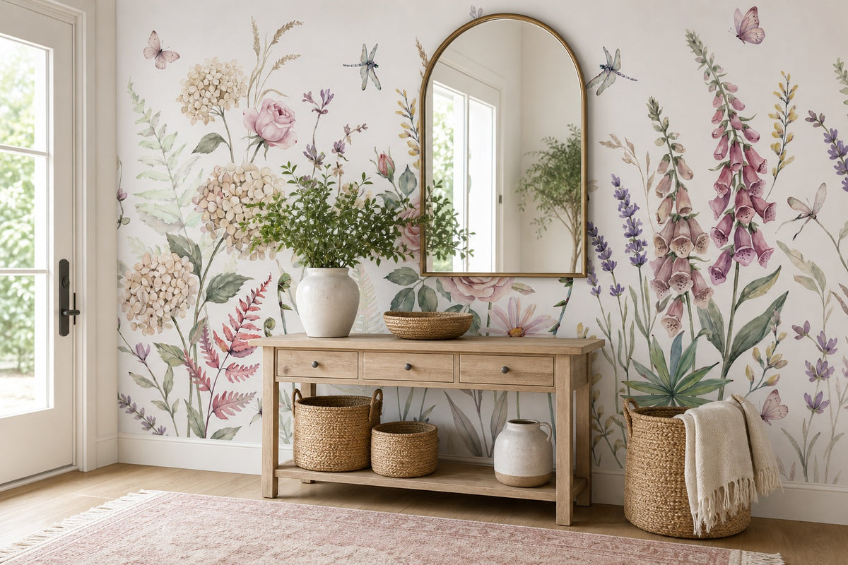 clay leaf vintage jungle wallpaper entryway custom stick on non woven vinyl removable