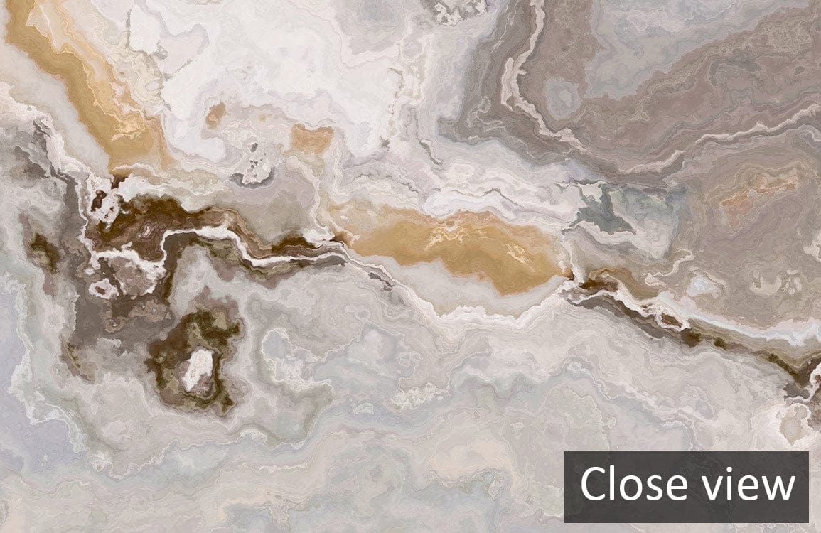 Elegant Blue Marble Effect Abstract Mural Wallpaper, sophisticated interiors, close-up view, textured design.