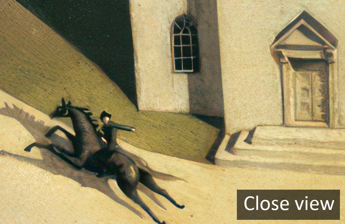 Close-up of Historic Village Landscape Mural Wallpaper, showcasing serene greens, earthy tones; wall decor.