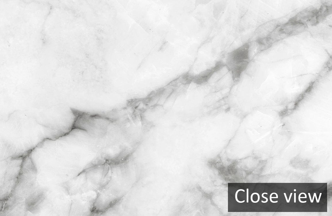 Elegant marble-effect wallpaper close-up for luxurious interiors, enhancing modern decor aesthetics.
