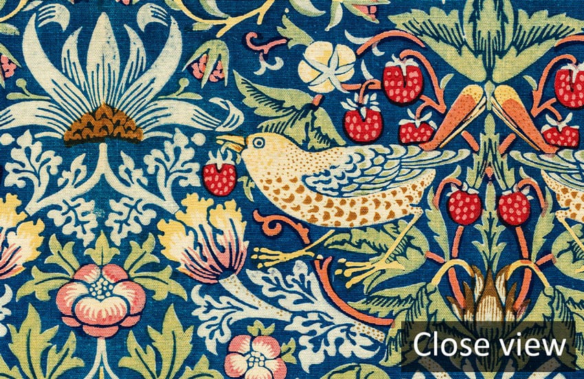 Floral Birds Victorian Multicolour Pattern Wallpaper Décor, detailed close-up view, intricate ornamental design.