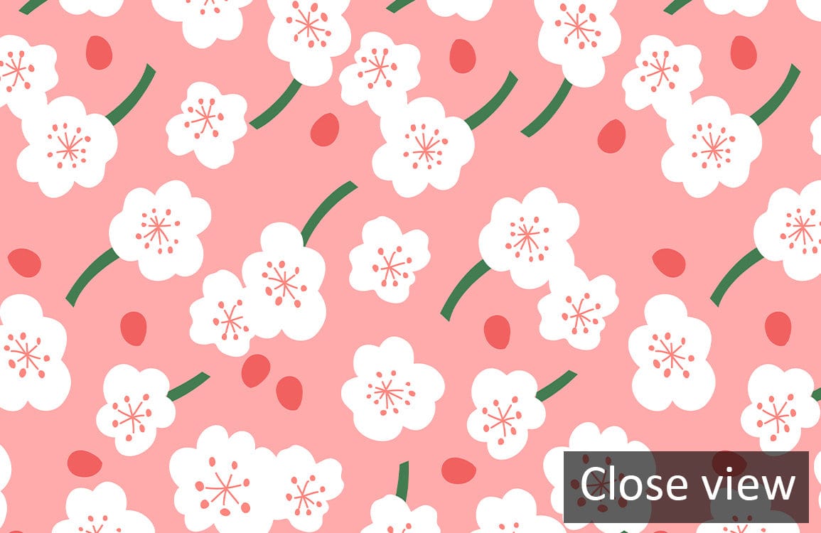 Romantic pink floral blossom wallpaper, elegant home Décor, close view, pink background, floral pattern close-up.