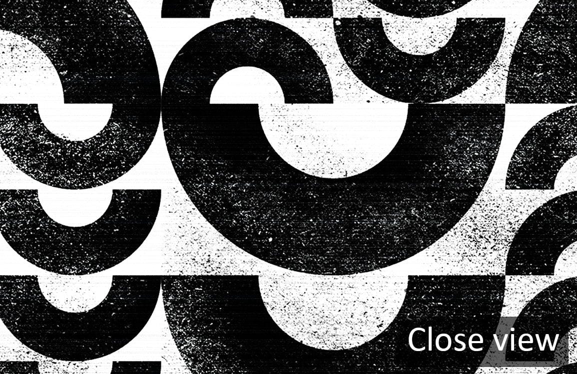 Close-up of Monochrome Vintage Geometric Wave Pattern Wallpaper ideal for modern interior design.