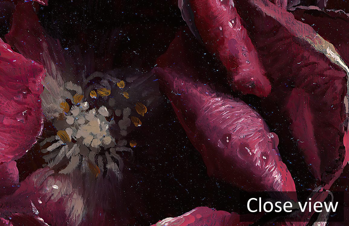 Deep Crimson Blossom Mural Wallpaper