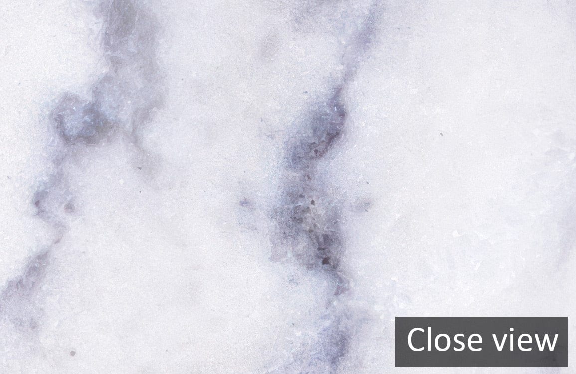 Close view of elegant white and grey marble effect modern wallpaper for sophisticated interiors.