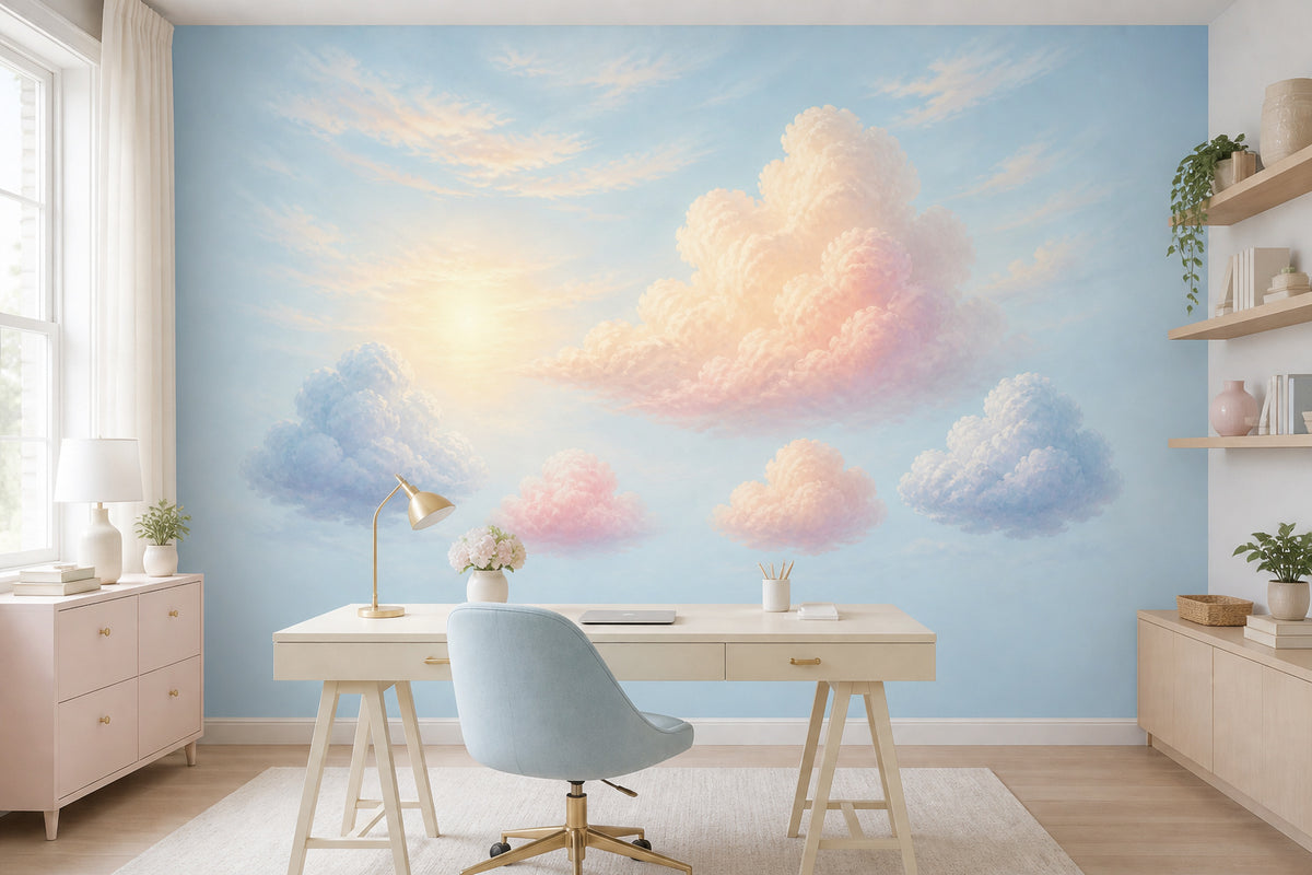 Blush Reading Nook Wallpaper Mural product view