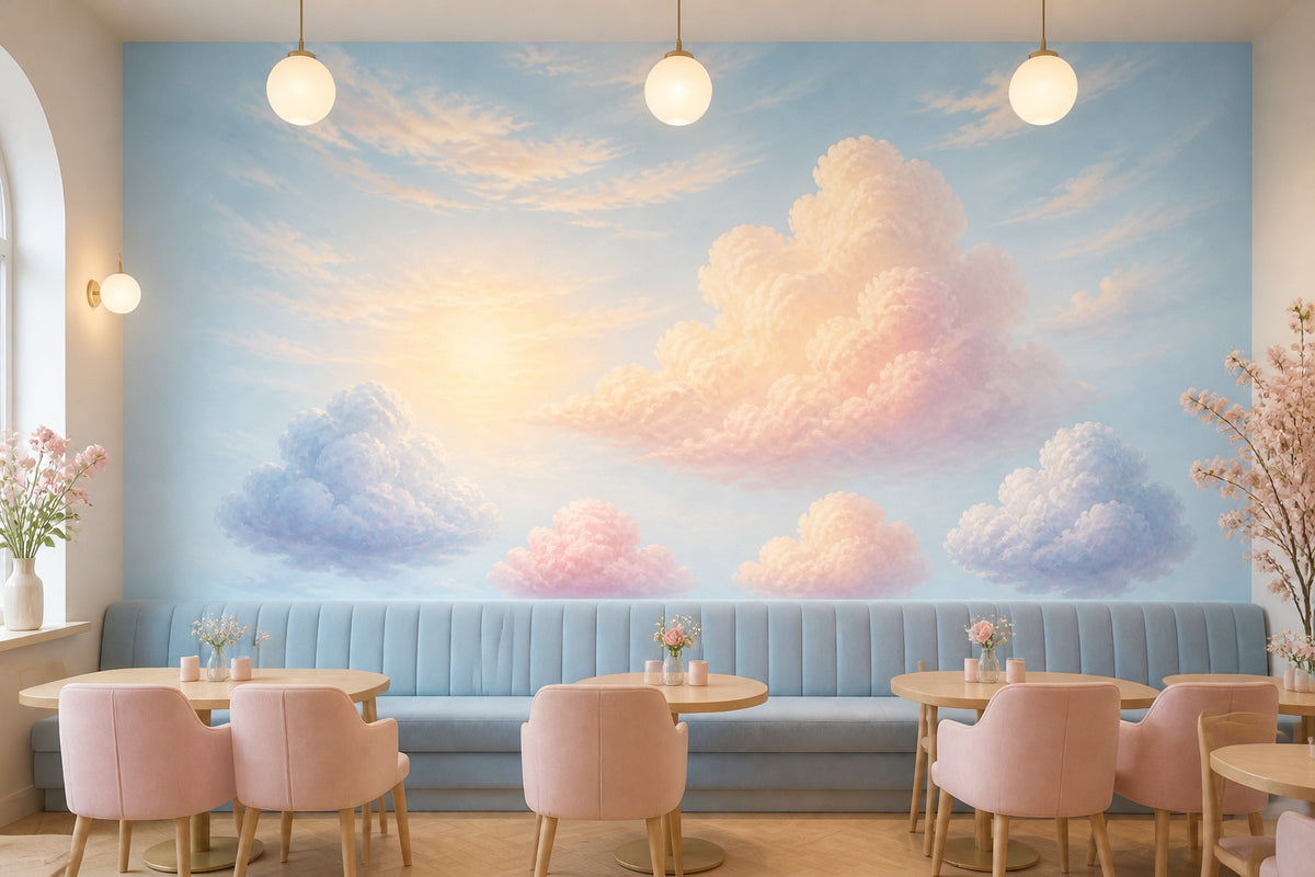 Blush Reading Nook Wallpaper Mural product view