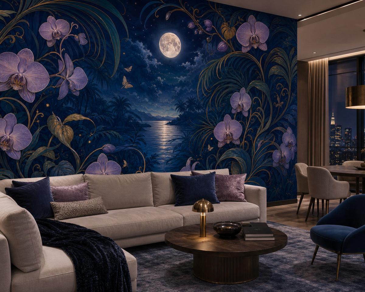 Cobalt Moon Wallpaper Mural product view