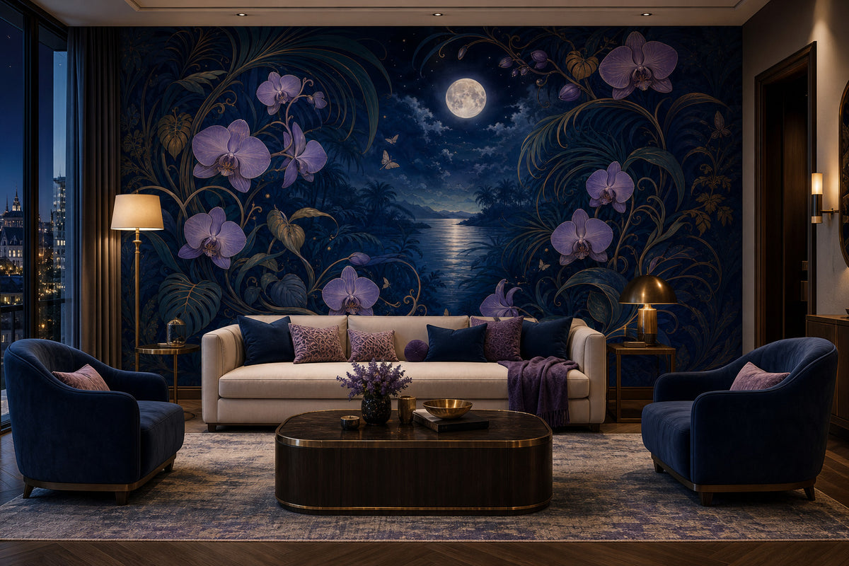 Cobalt Moon Wallpaper Mural product view