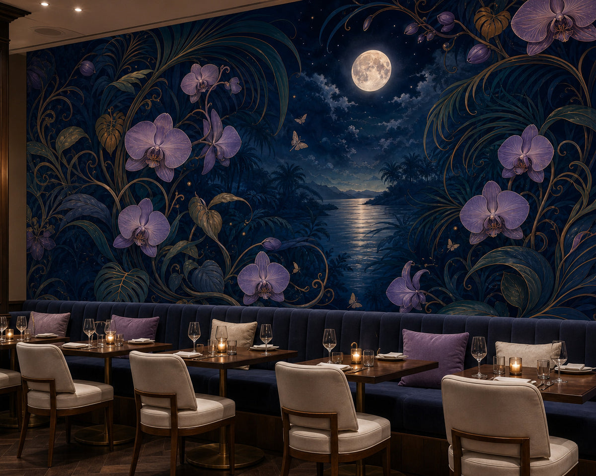 Cobalt Moon Wallpaper Mural product view