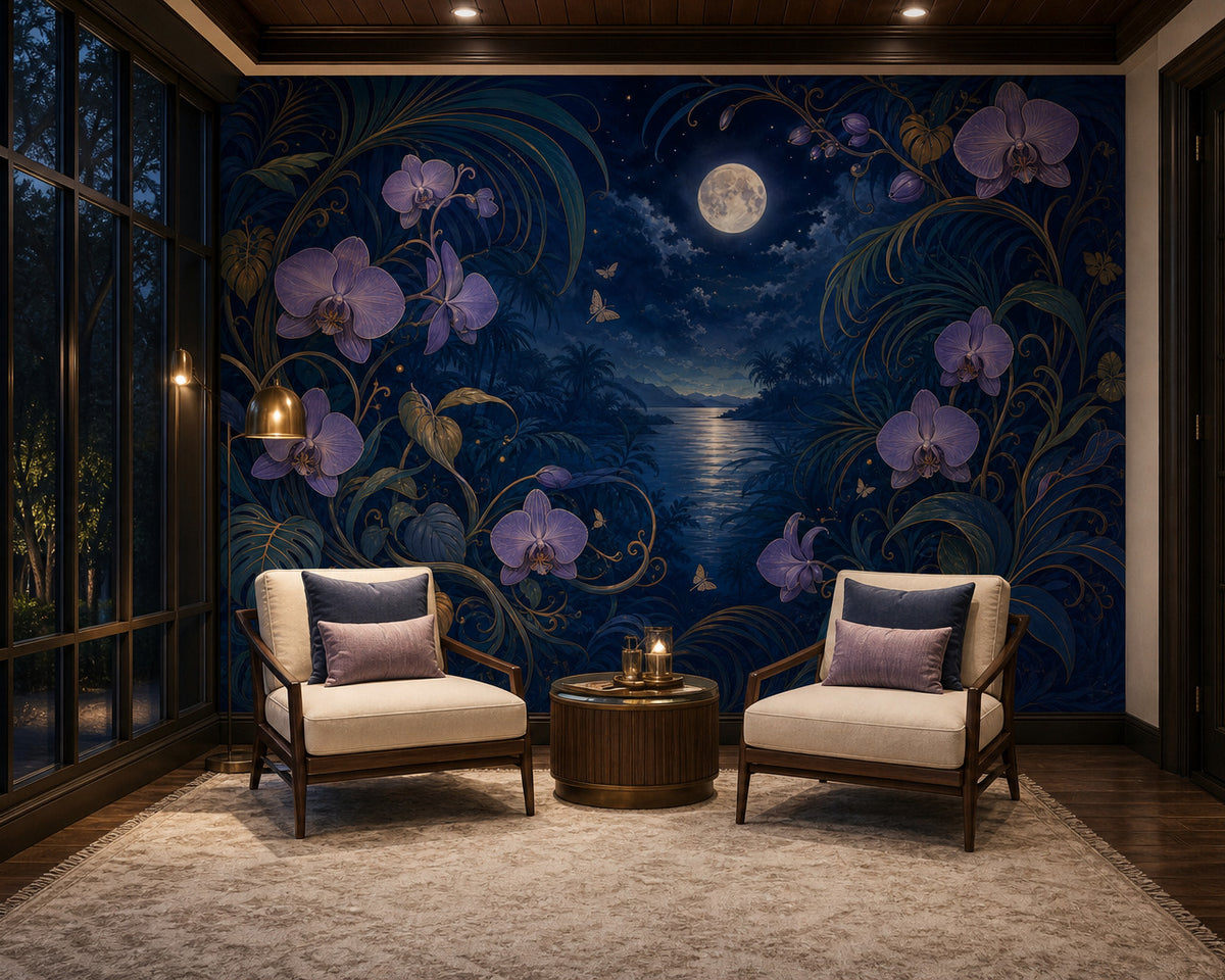 Cobalt Moon Wallpaper Mural product view