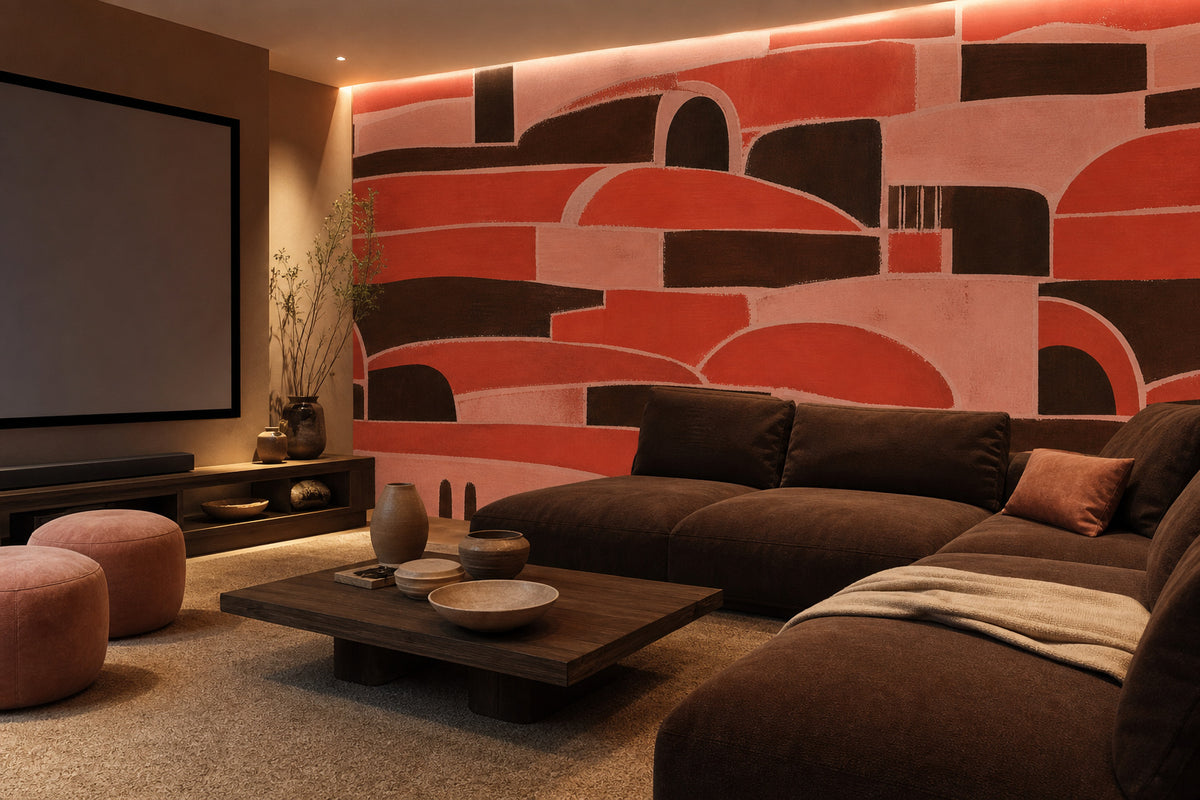 Coral Brick Wallpaper Mural product view