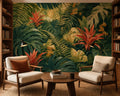Coral Bromeliad Wallpaper Mural