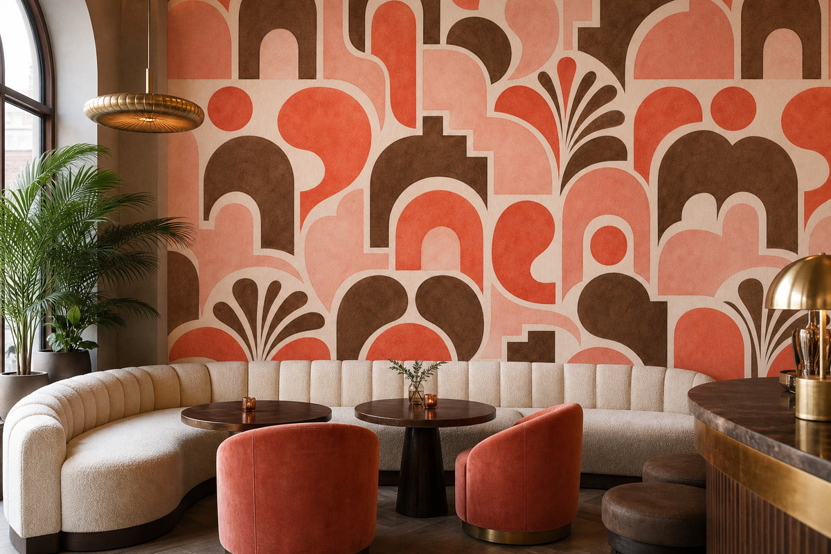Coral Tile Wallpaper Mural product view