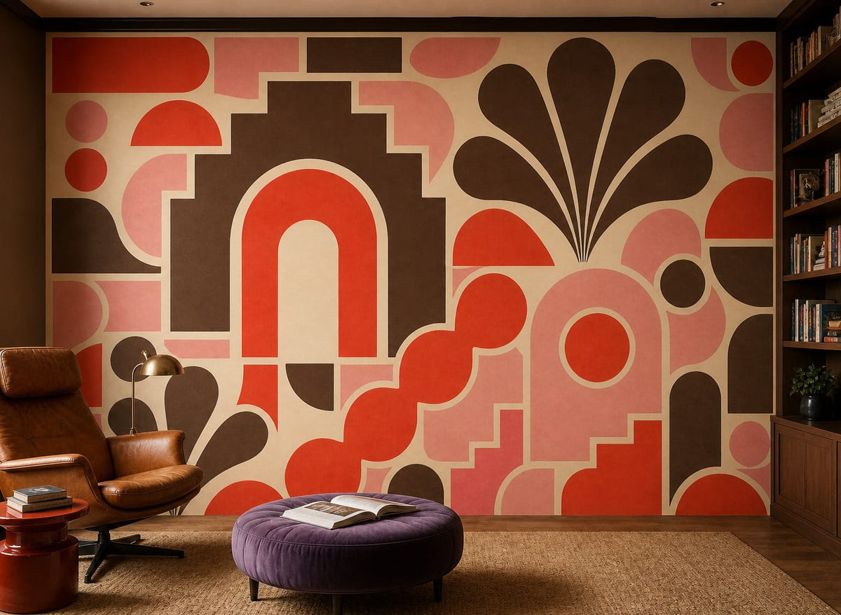 Coral Tile Wallpaper Mural product view
