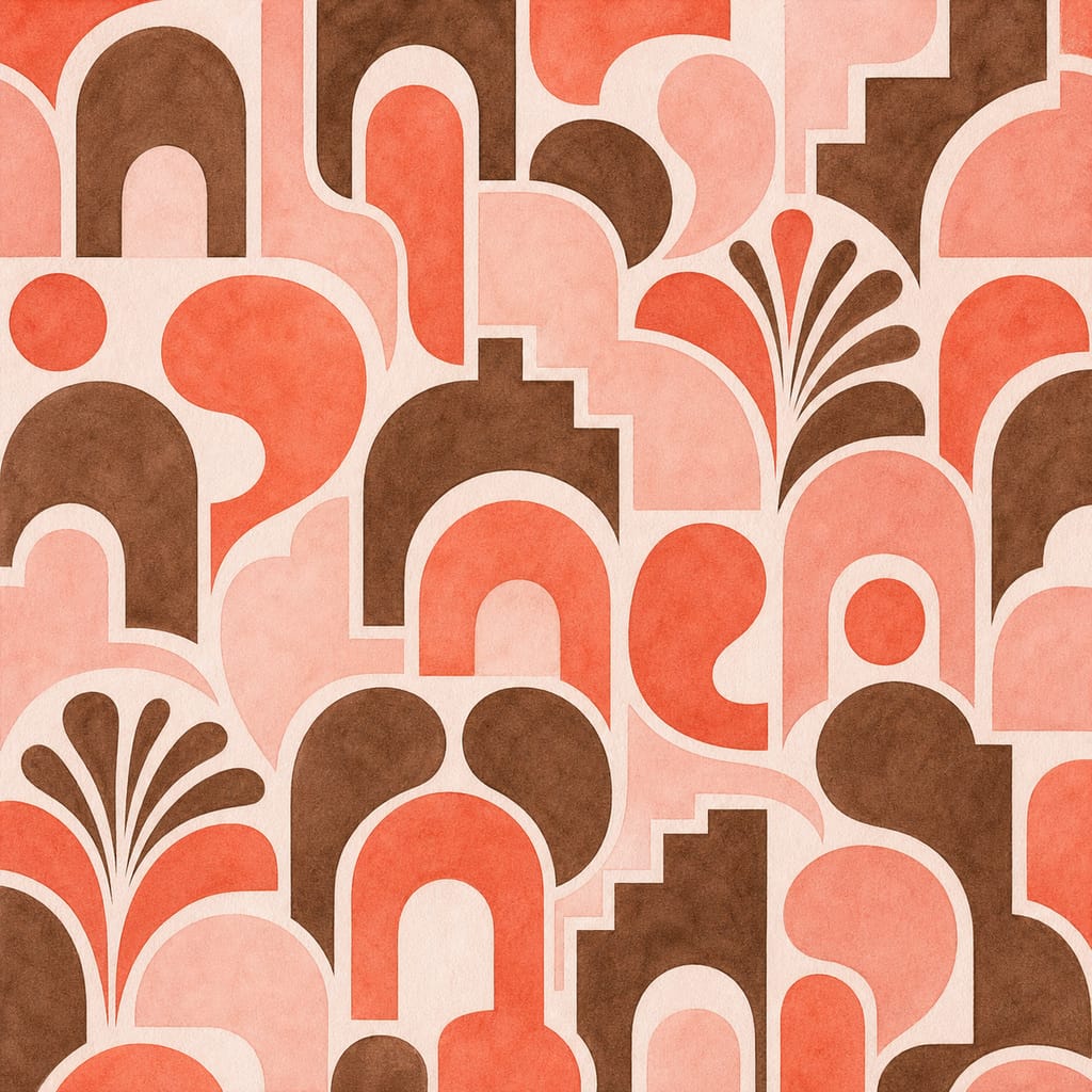 Coral Tile Wallpaper Mural product view
