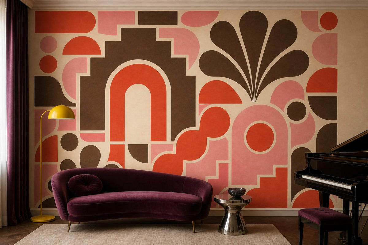 Coral Tile Wallpaper Mural product view
