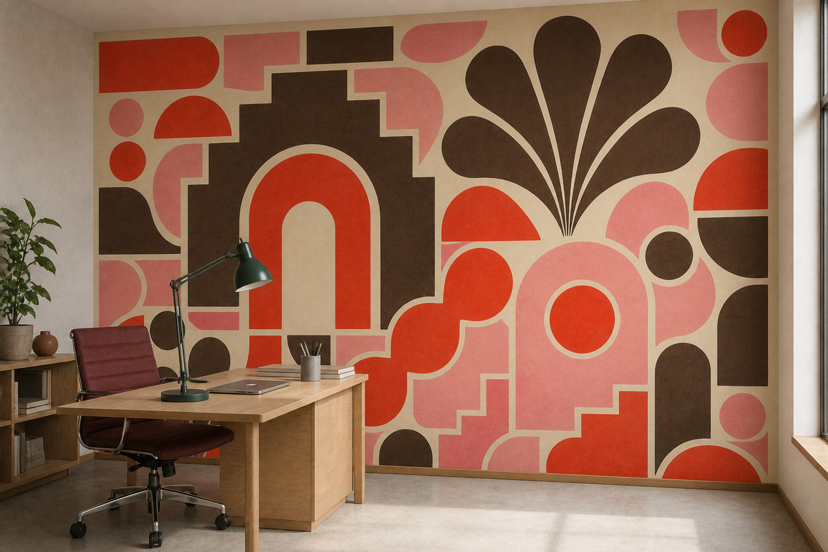 Coral Tile Wallpaper Mural product view