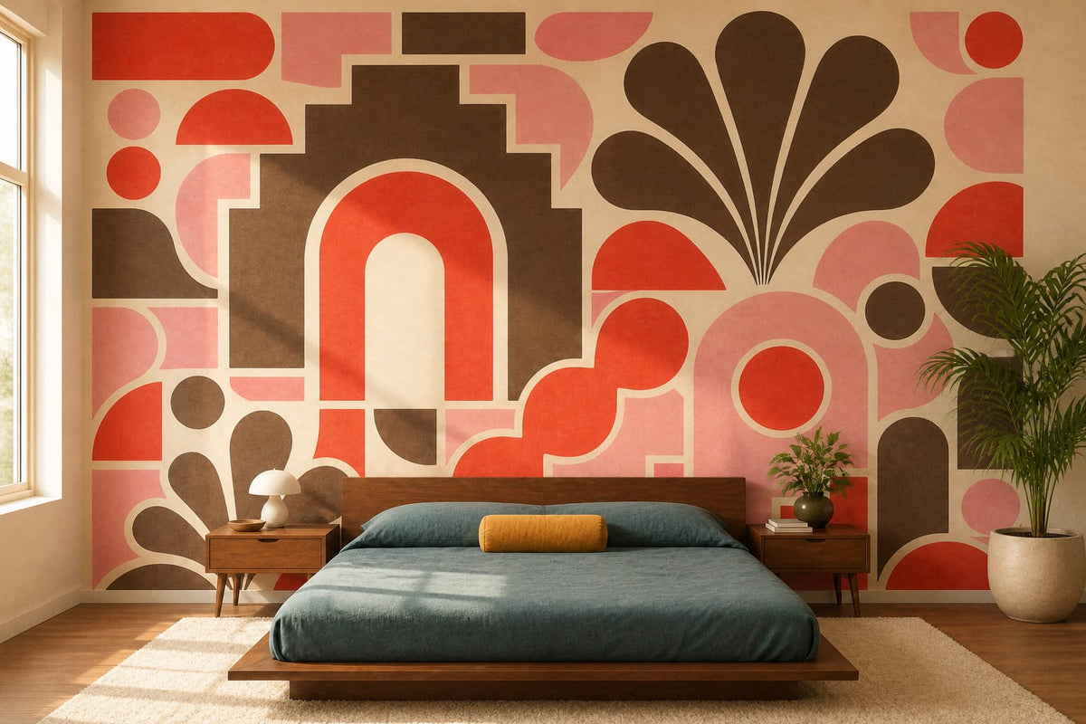 Coral Tile Wallpaper Mural product view