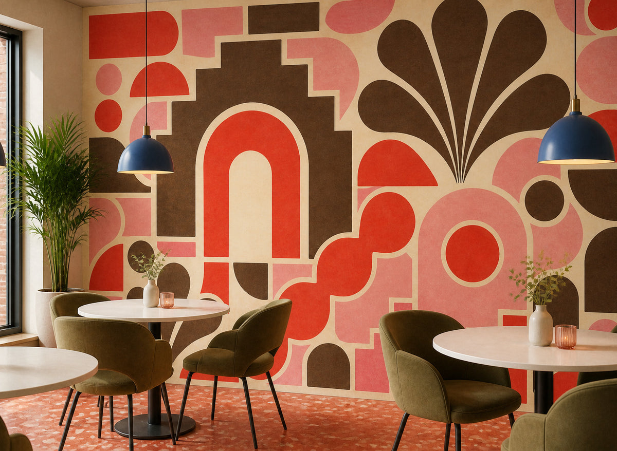Coral Tile Wallpaper Mural product view