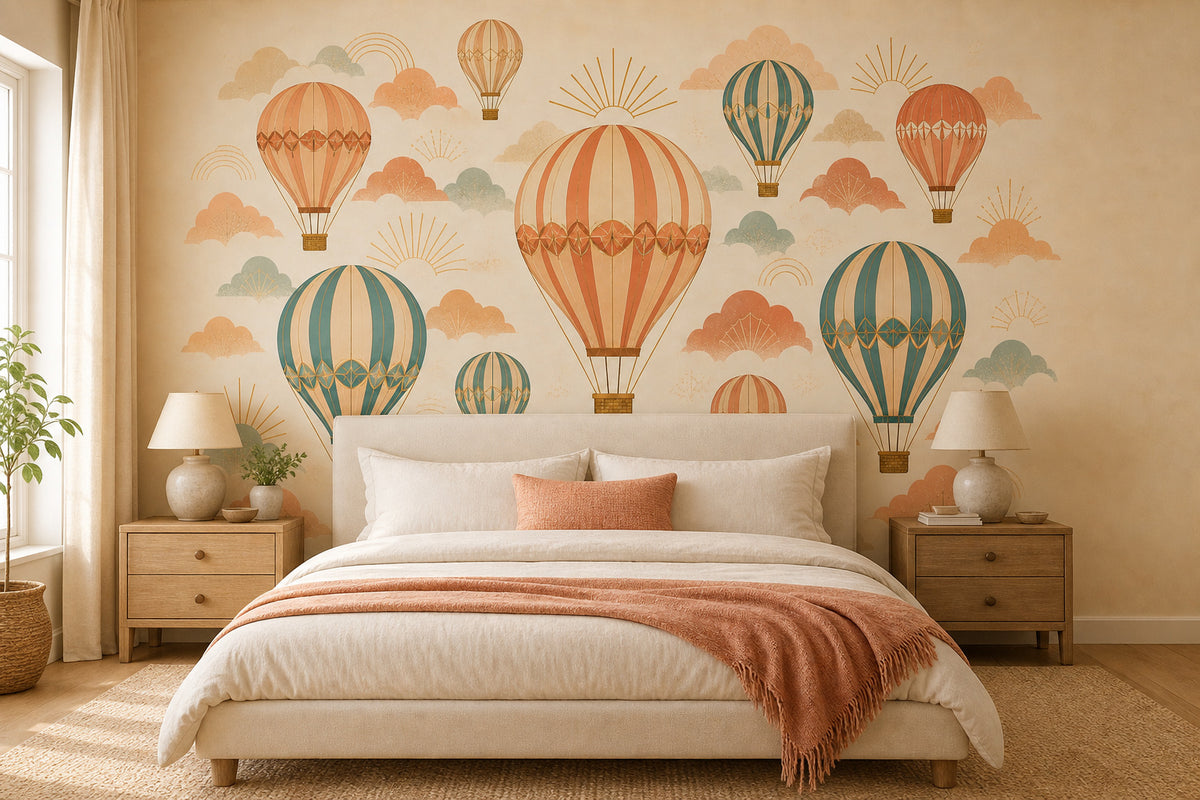 Cream Balloon Wallpaper Mural product view