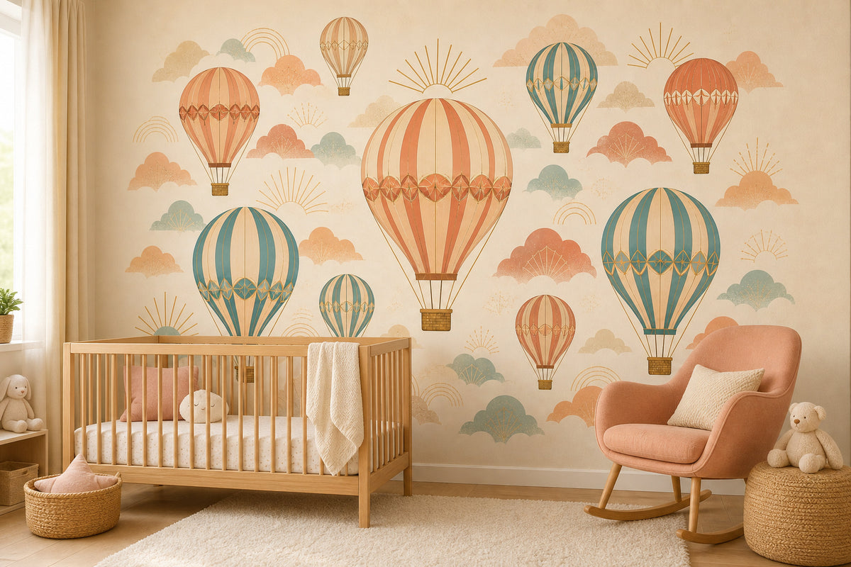 Cream Balloon Wallpaper Mural product view