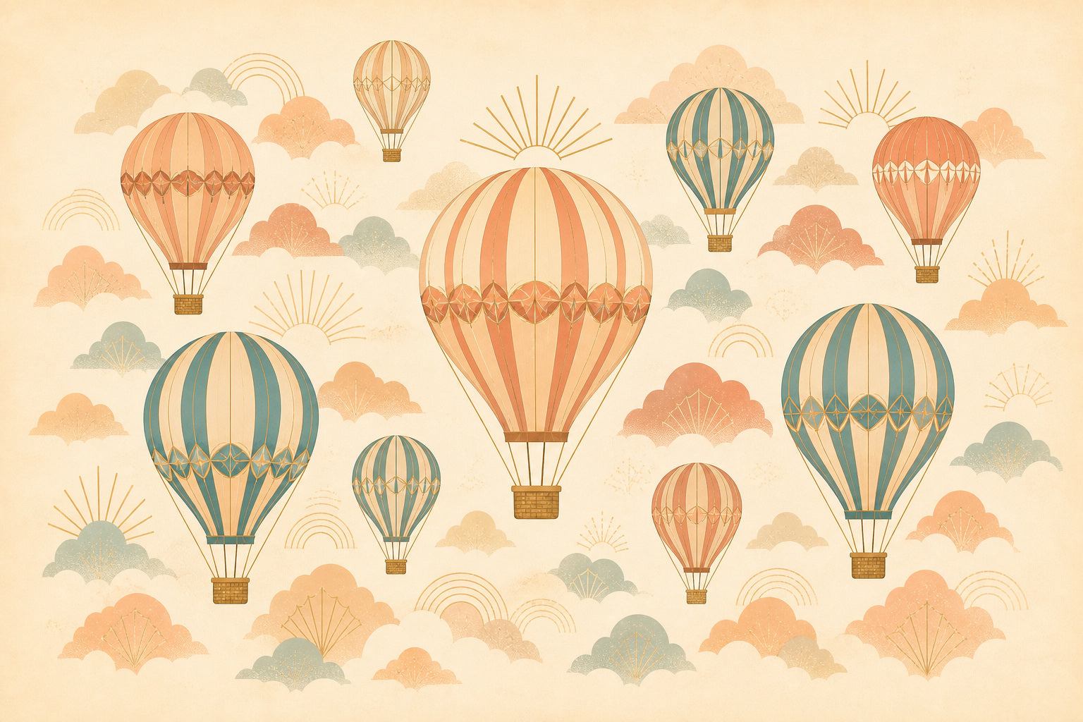 Cream Balloon Wallpaper Mural
