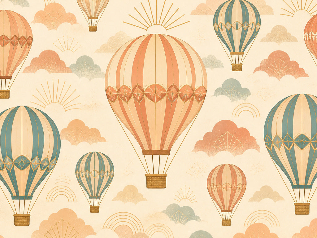 Cream Balloon Wallpaper Mural product view