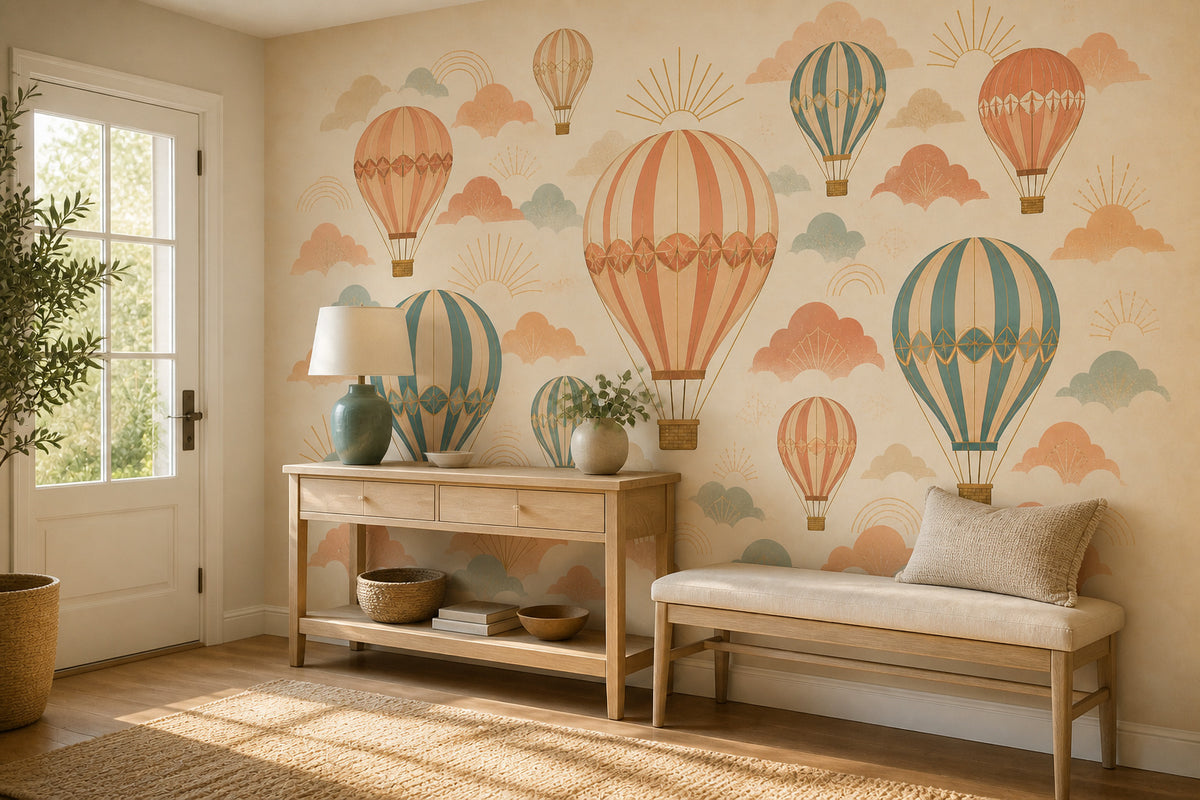 Cream Balloon Wallpaper Mural product view