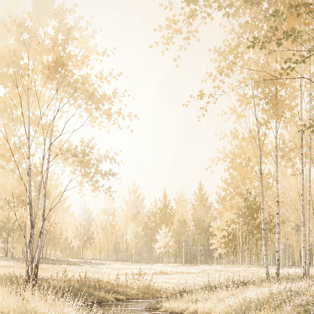 Cream Birch Wallpaper Mural product view