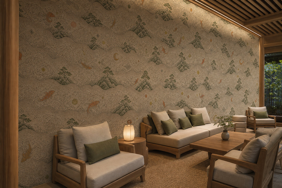 Cream Design Wallpaper Mural product view