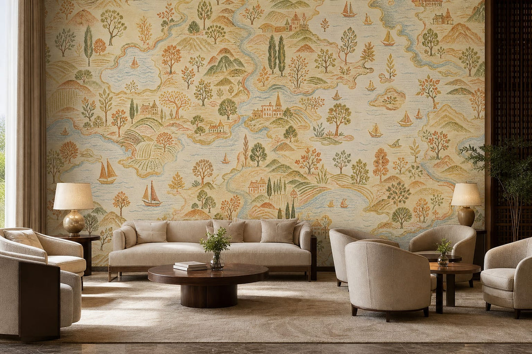Cream Design Wallpaper Mural product view