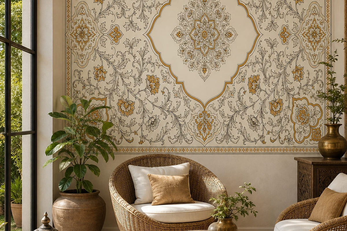 Cream Design Wallpaper Mural product view