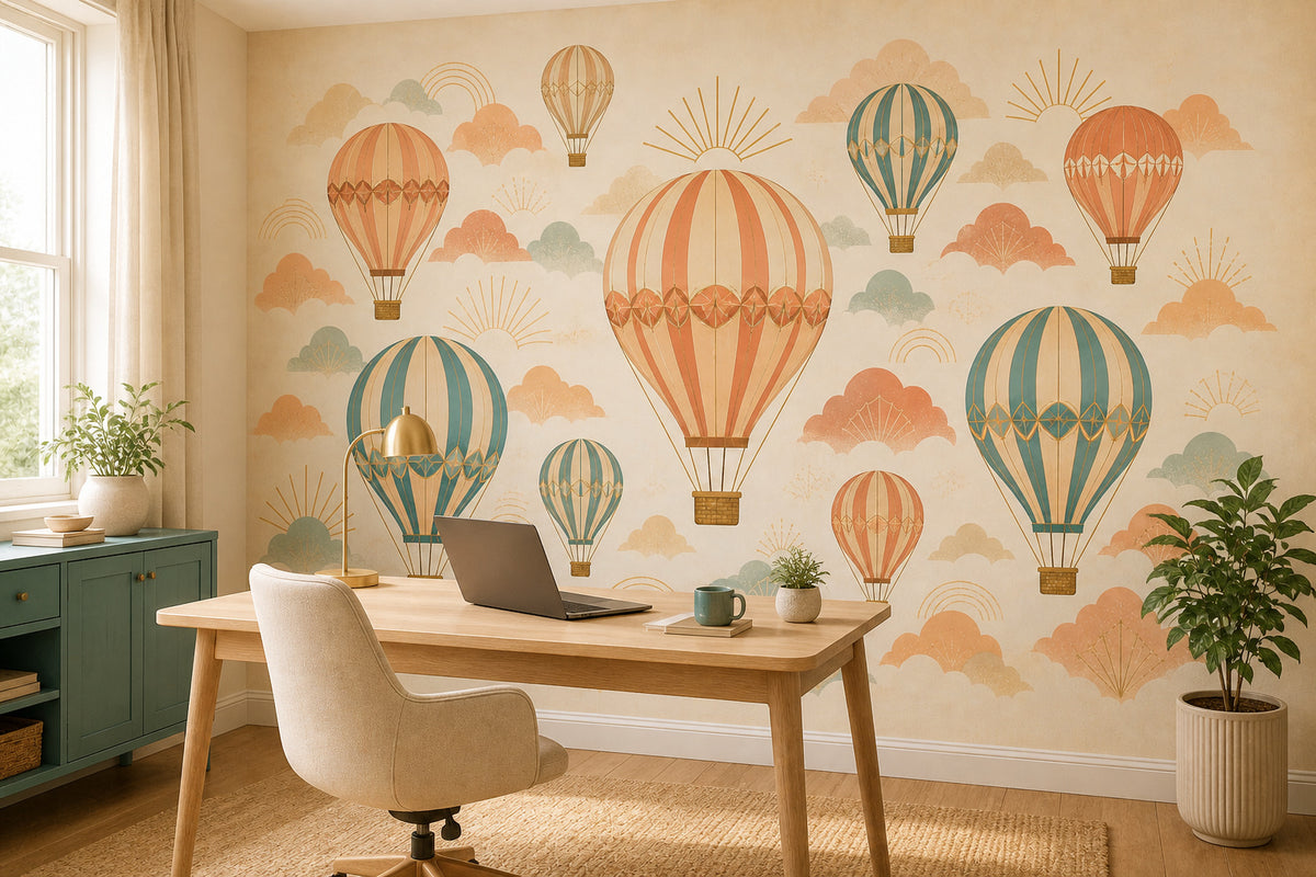 Cream Balloon Wallpaper Mural product view