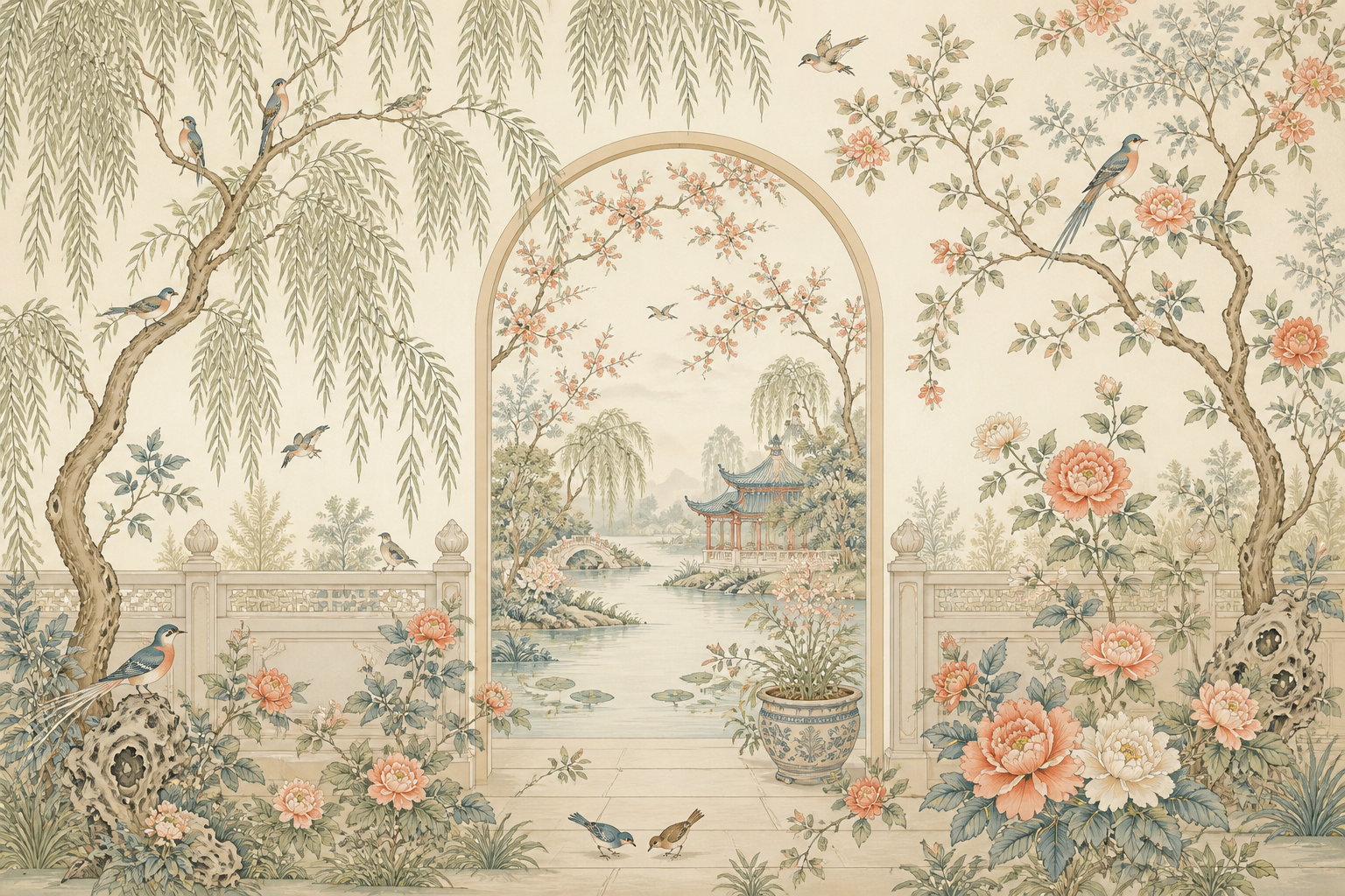 Cream Design Wallpaper Mural