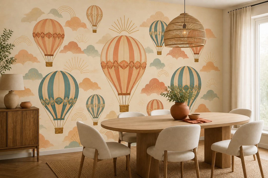 Cream Balloon Wallpaper Mural product view