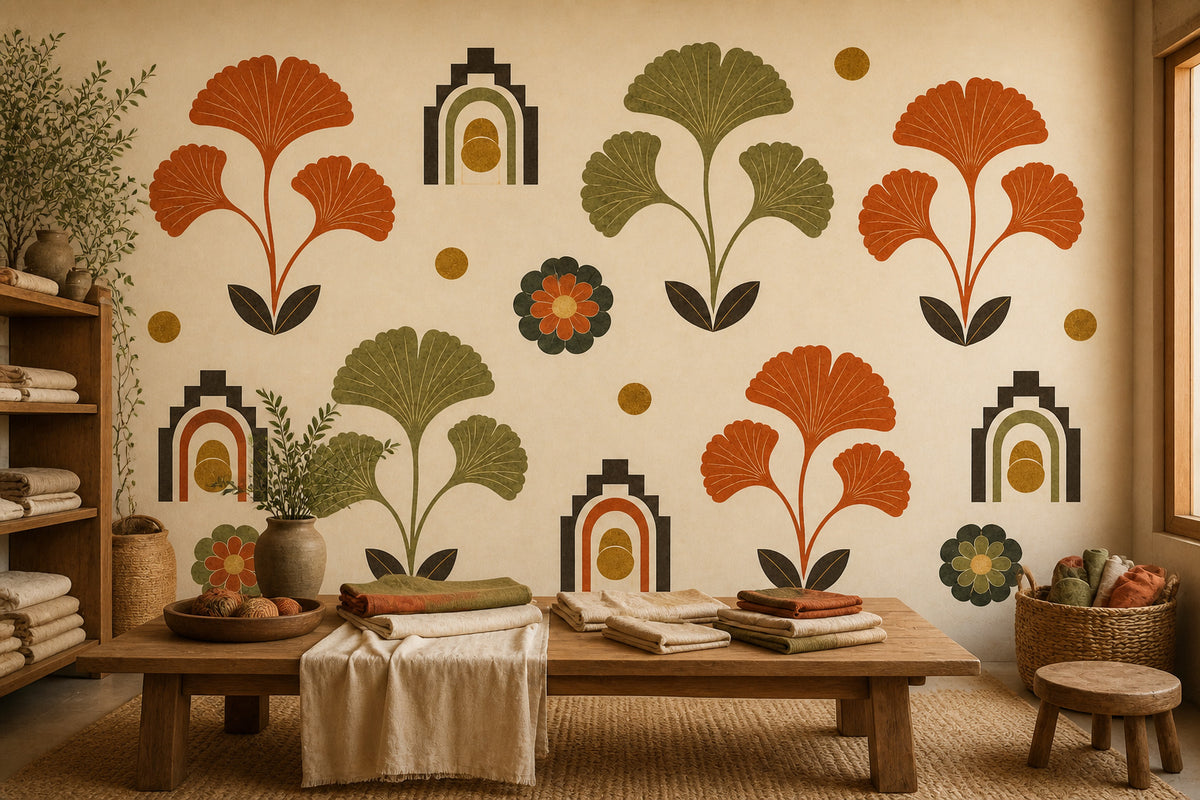 Cream Design Wallpaper Mural product view