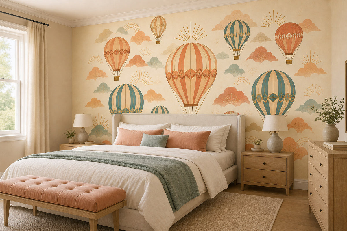 Cream Balloon Wallpaper Mural product view