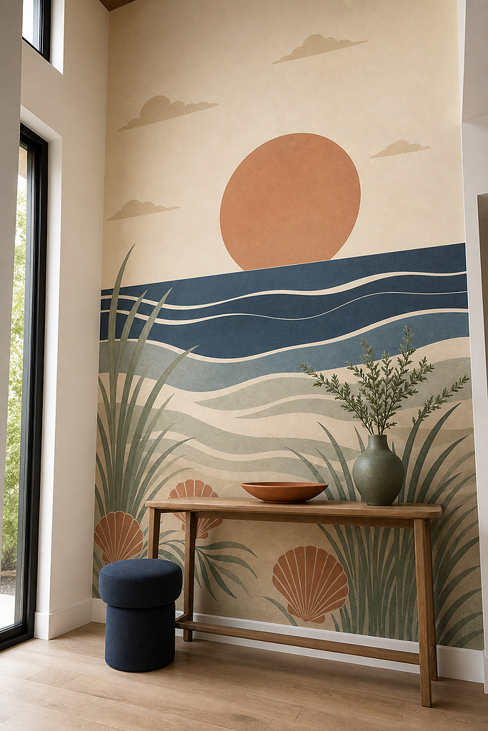 Cream Ocean Wallpaper Mural product view