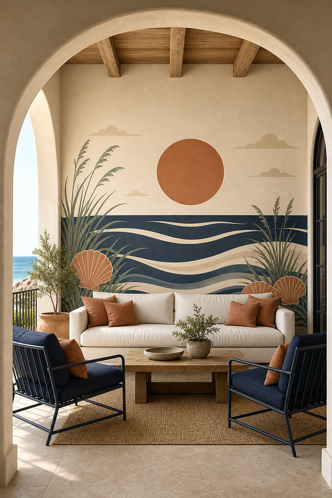 Cream Ocean Wallpaper Mural product view