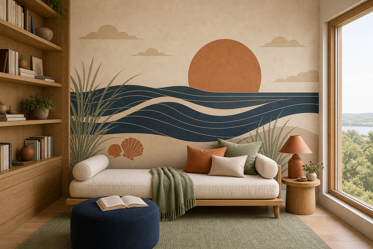 Cream Ocean Wallpaper Mural product view